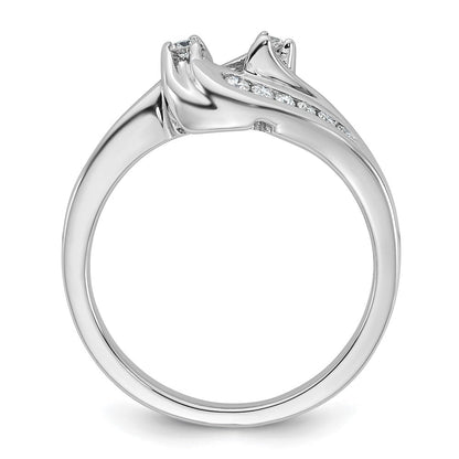 14K Weißgold By Pass Stift Set 1/3 Karat Diamant Halbfassung Verlobungsring