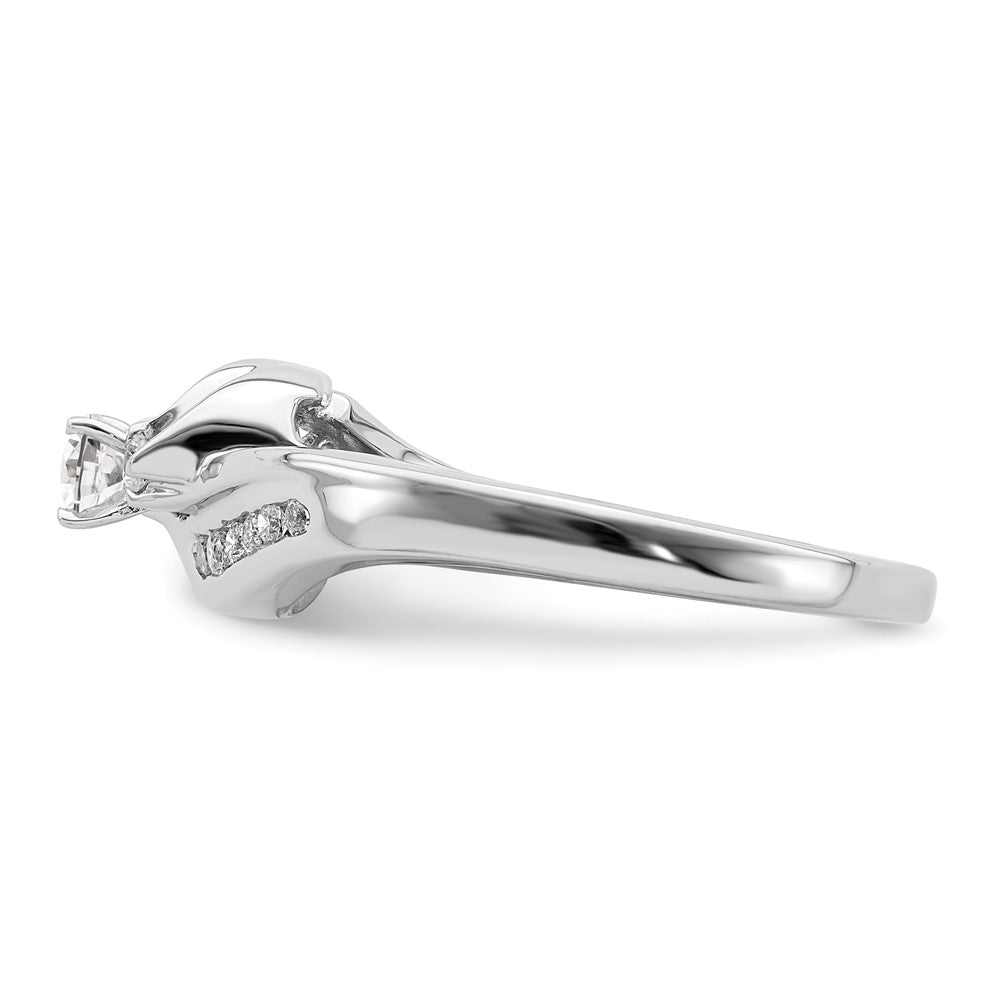 14K Weißgold By Pass Stift Set 1/3 Karat Diamant Halbfassung Verlobungsring
