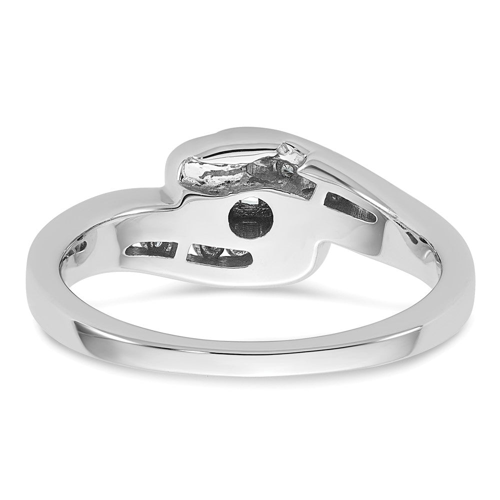 14K Weißgold By Pass Stift Set 1/3 Karat Diamant Halbfassung Verlobungsring