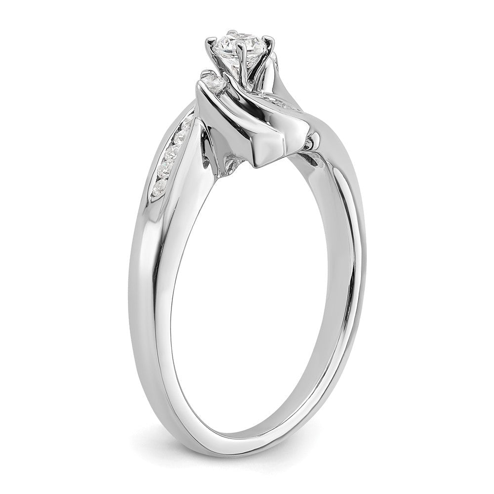 14K Weißgold By Pass Stift Set 1/3 Karat Diamant Halbfassung Verlobungsring