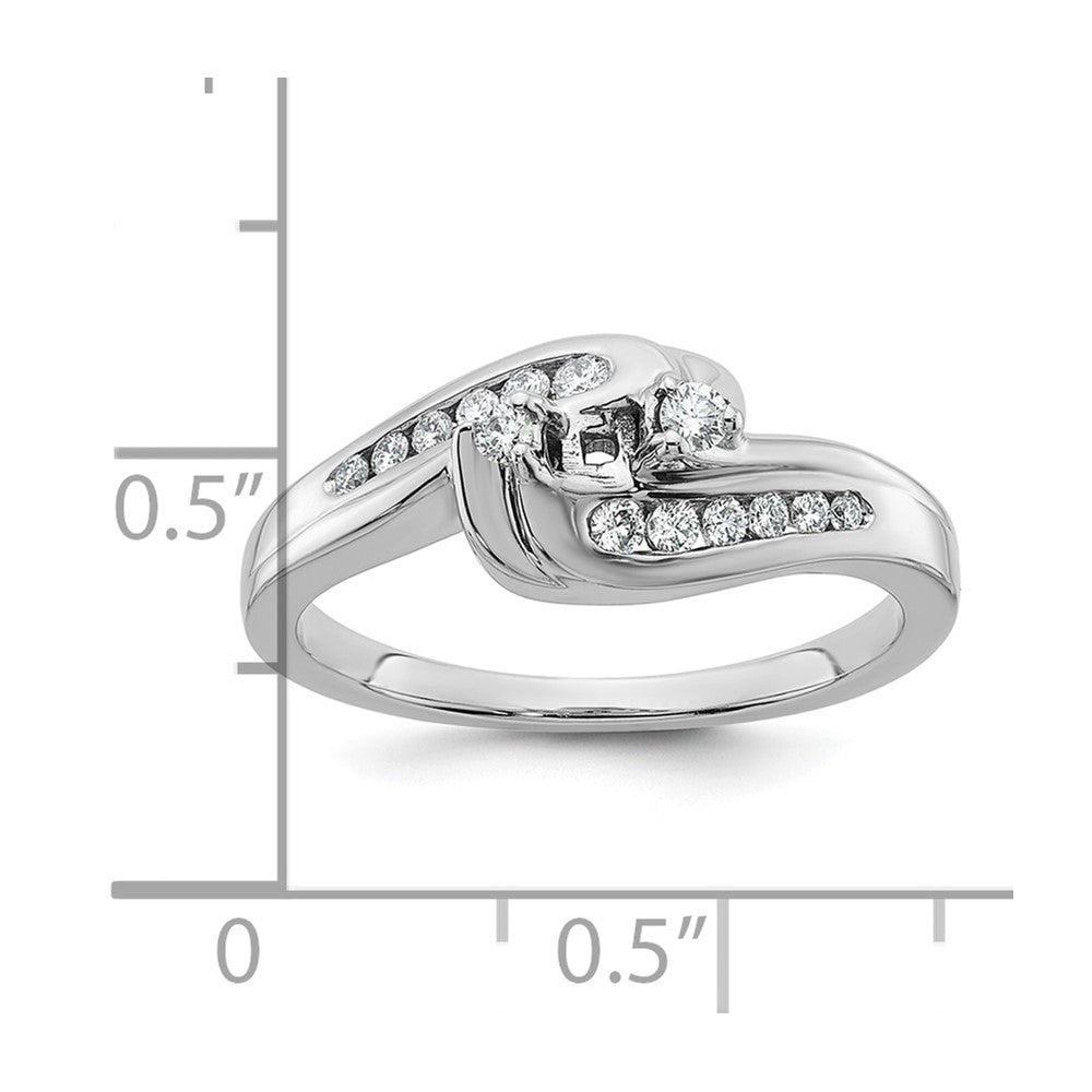 14K Weißgold By Pass Stift Set 1/3 Karat Diamant Halbfassung Verlobungsring