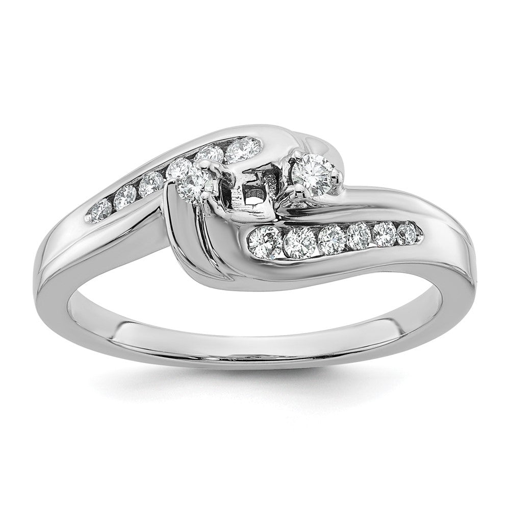 14K Weißgold By Pass Stift Set 1/3 Karat Diamant Halbfassung Verlobungsring
