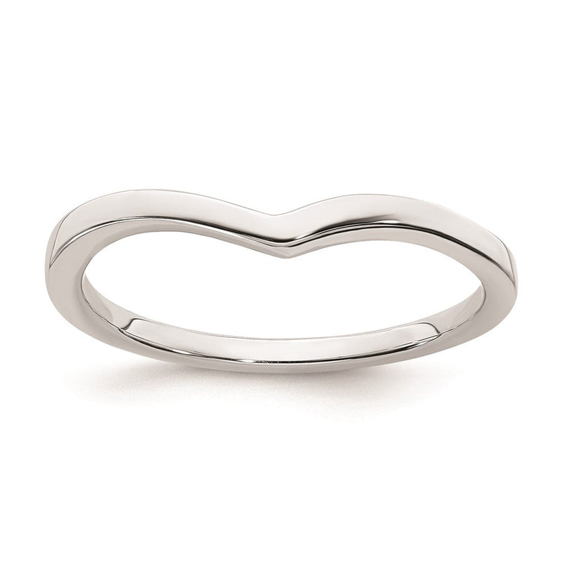 14K Weißgold Ring, konturiert