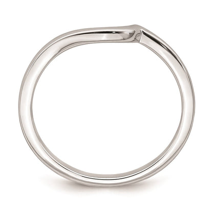 14K Weißgold Ring, konturiert