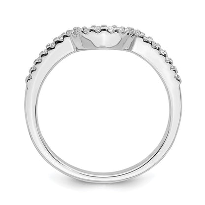 14K Weißgold Diamant-Ring mit konturierter Form