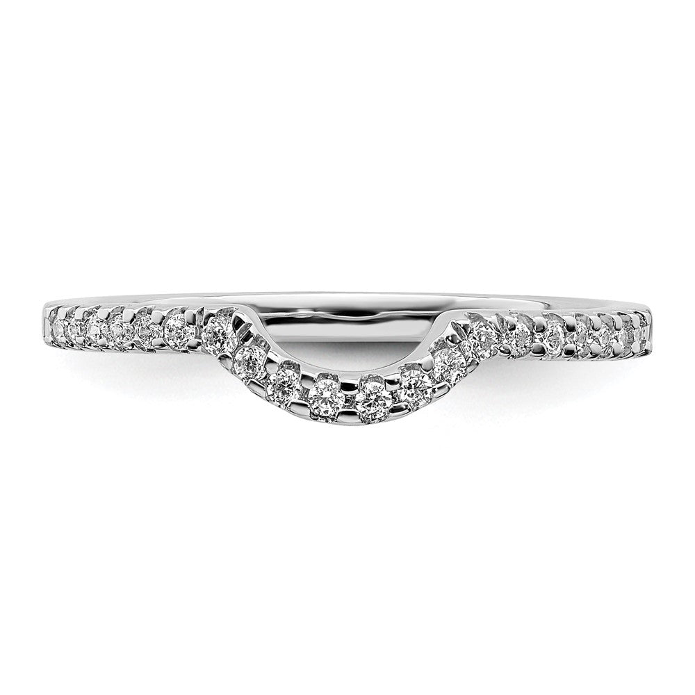 14K Weißgold Diamant-Ring mit konturierter Form