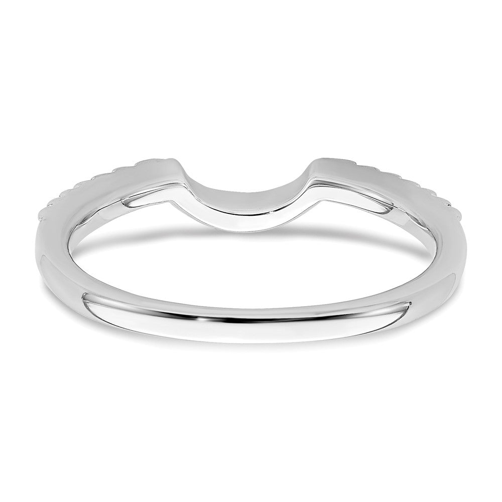 14K Weißgold Diamant-Ring mit konturierter Form