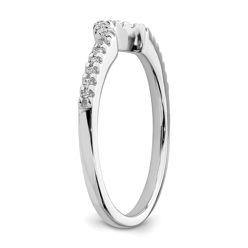14K Weißgold Diamant-Ring mit konturierter Form
