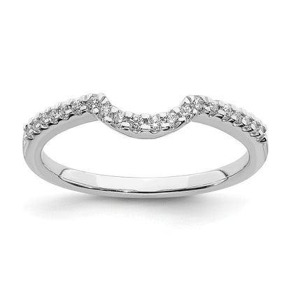 14K Weißgold Diamant-Ring mit konturierter Form