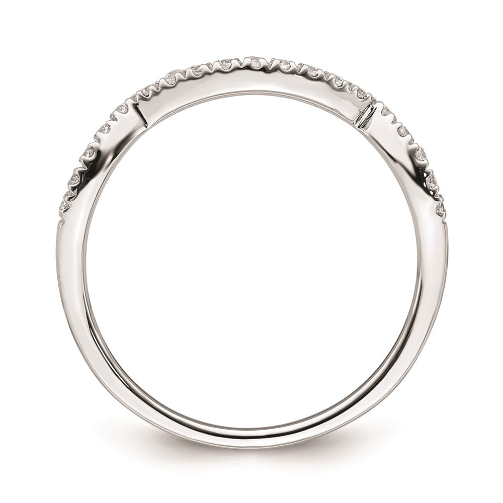 14K Weißgold Ehering mit Konturschliff und echten Diamanten