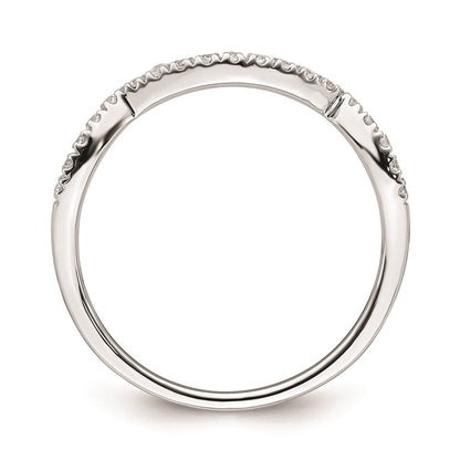 14K Weißgold Ehering mit Konturschliff und echten Diamanten