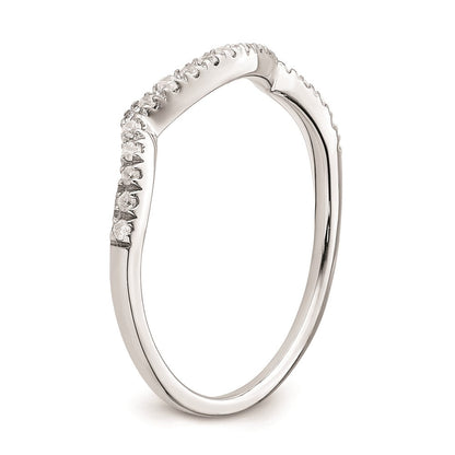 14K Weißgold Ehering mit Konturschliff und echten Diamanten