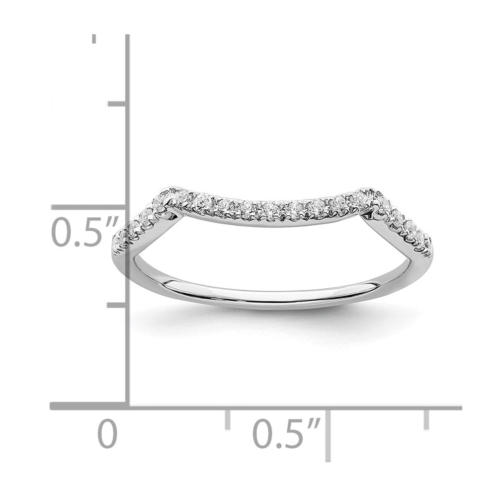 14K Weißgold Ehering mit Konturschliff und echten Diamanten