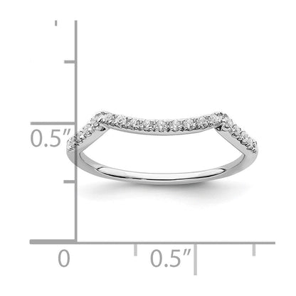 14K Weißgold Ehering mit Konturschliff und echten Diamanten