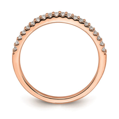 14K Roségold Ehering mit echten Diamanten