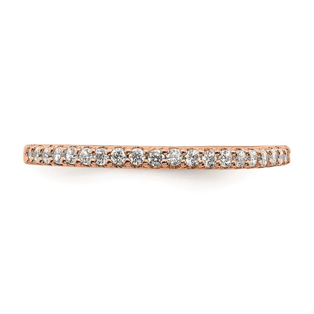 14K Roségold Ehering mit echten Diamanten