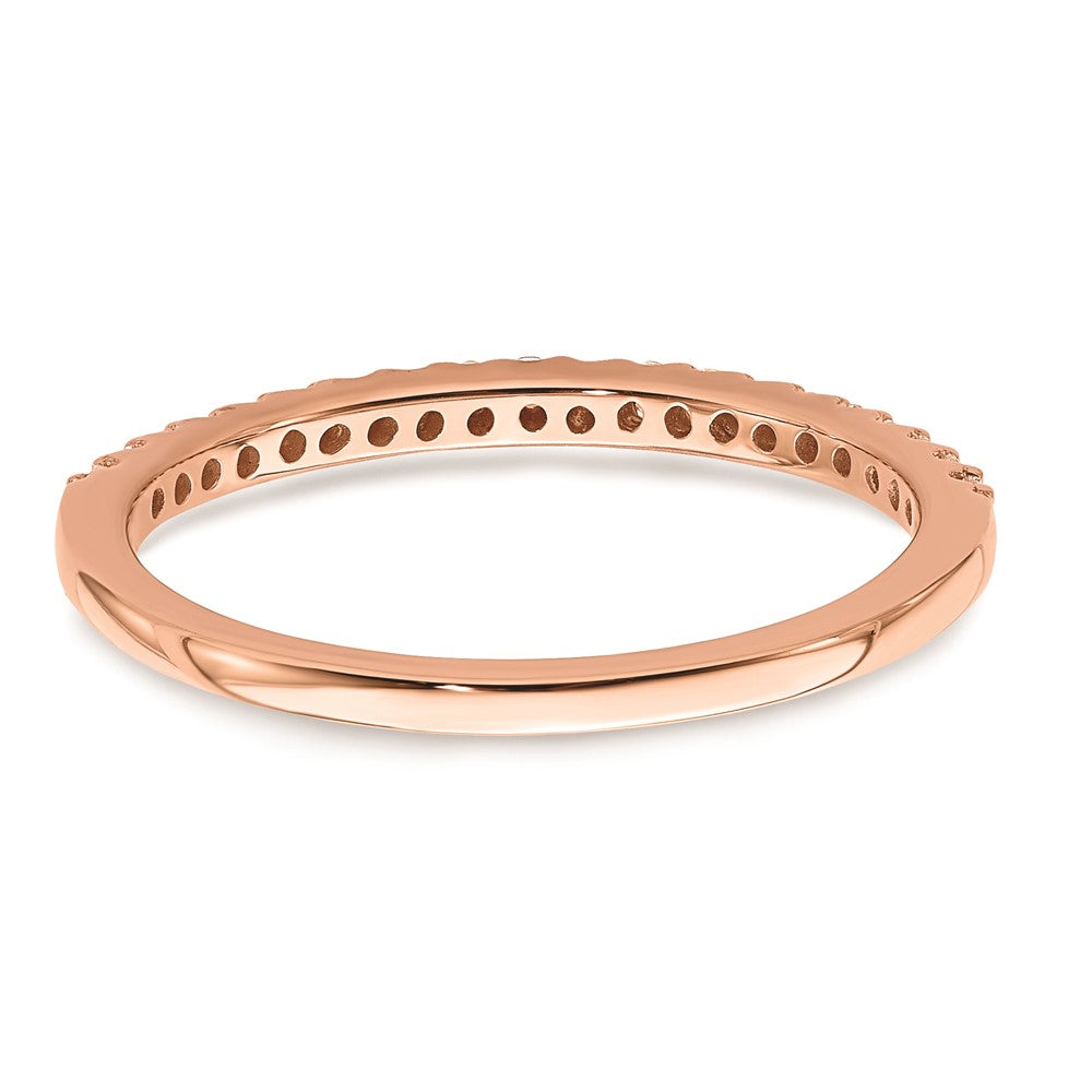 14K Roségold Ehering mit echten Diamanten