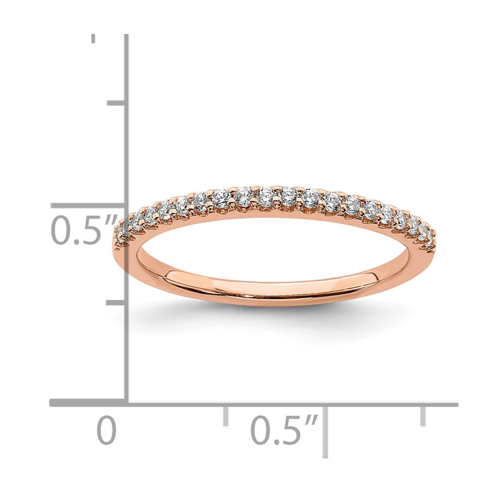 14K Roségold Ehering mit echten Diamanten