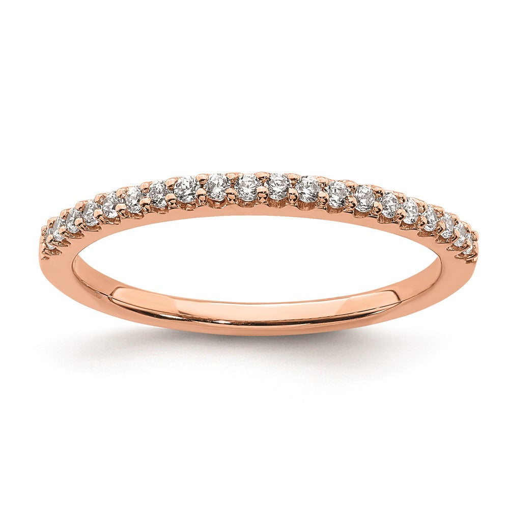14K Roségold Ehering mit echten Diamanten
