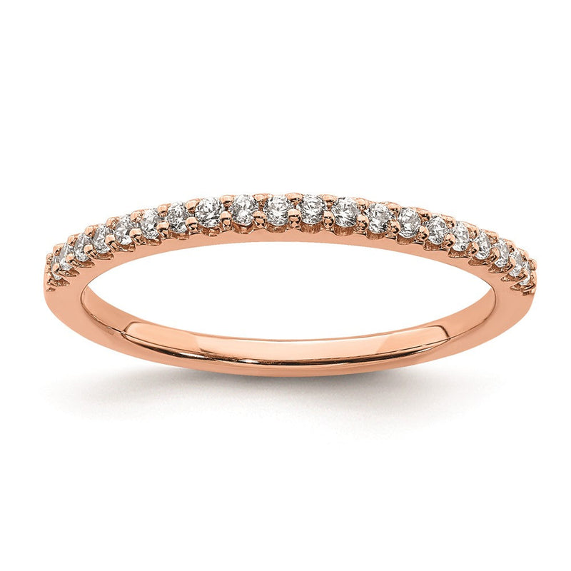 14K Roségold Ehering mit echten Diamanten