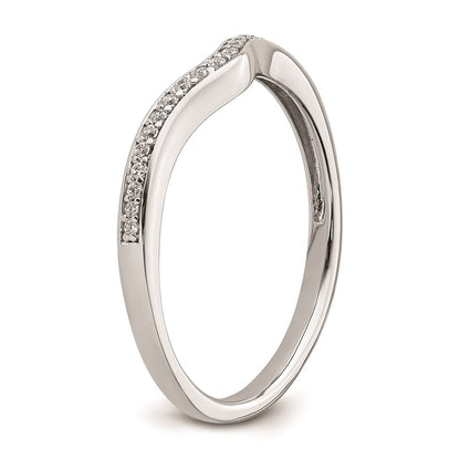 14K Weißgold Ehering mit konturiertem echtem Diamant