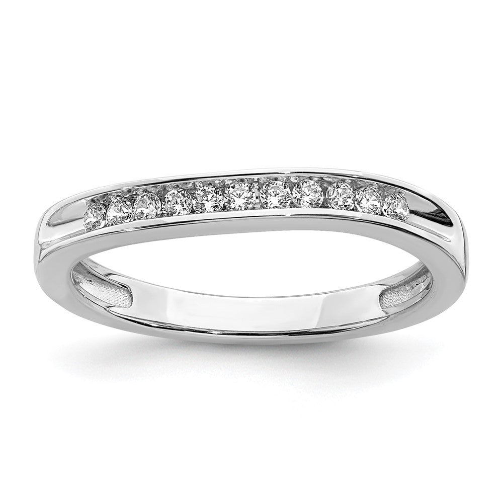 Ehering aus 14K Weißgold mit echten Diamanten