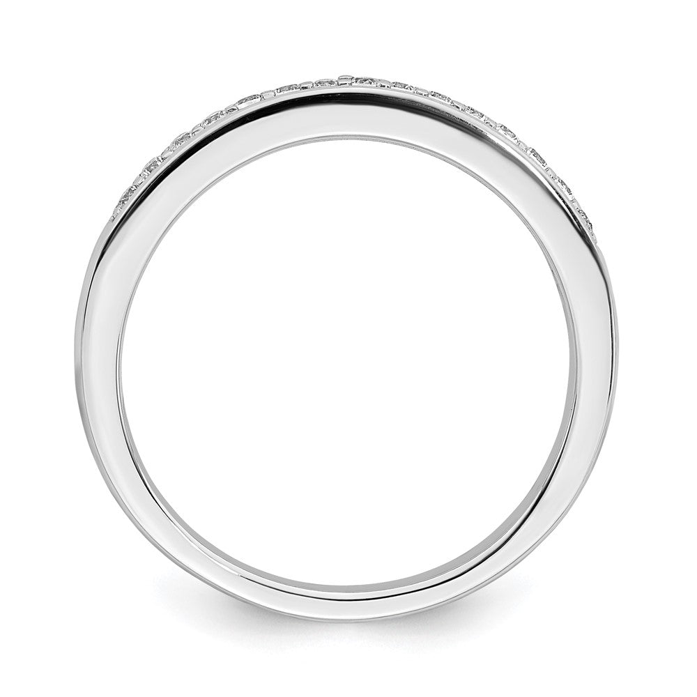 14K Weißgold Ehering mit echten Diamanten