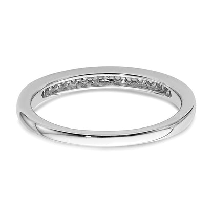 14K Weißgold Ehering mit echten Diamanten