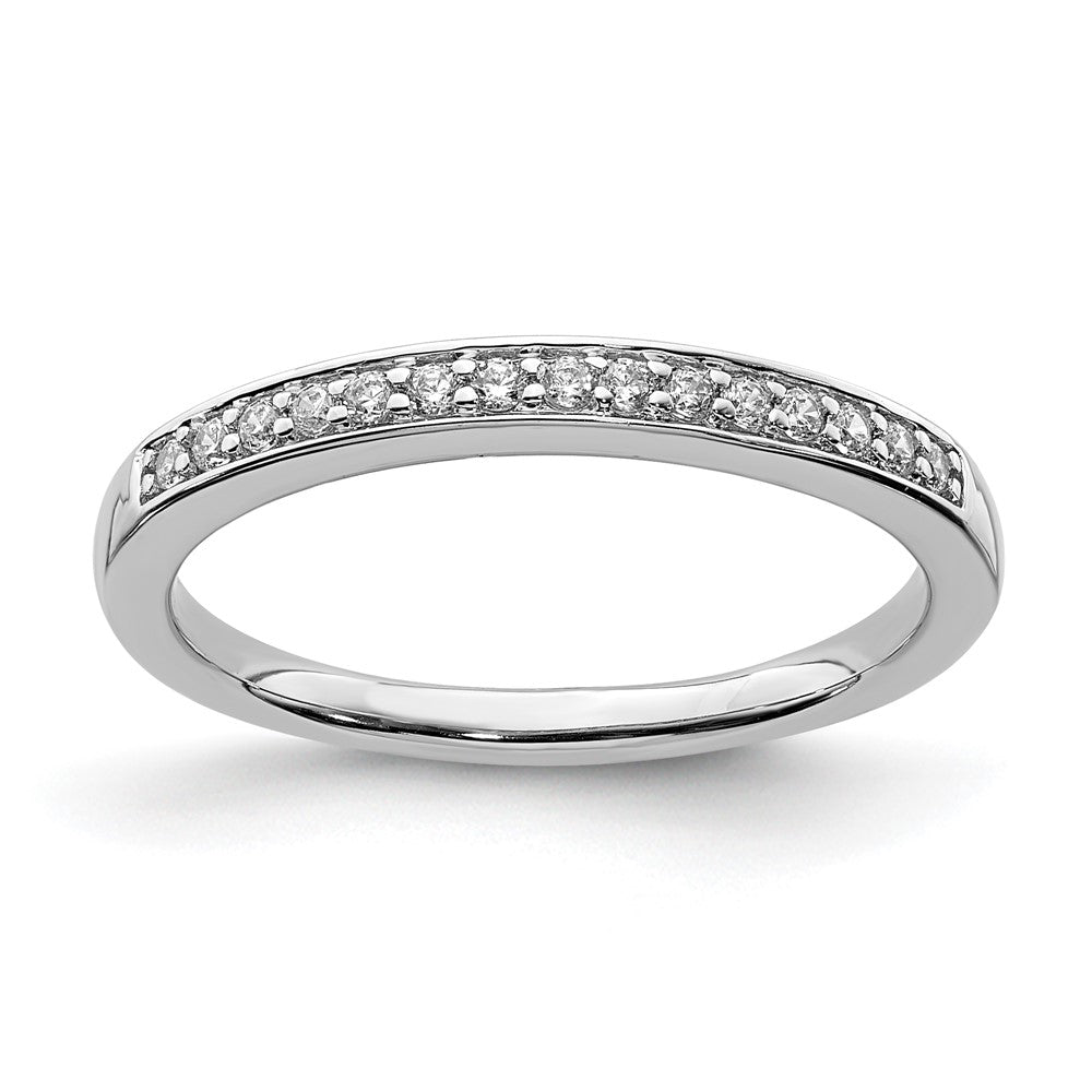 14K Weißgold Ehering mit echten Diamanten