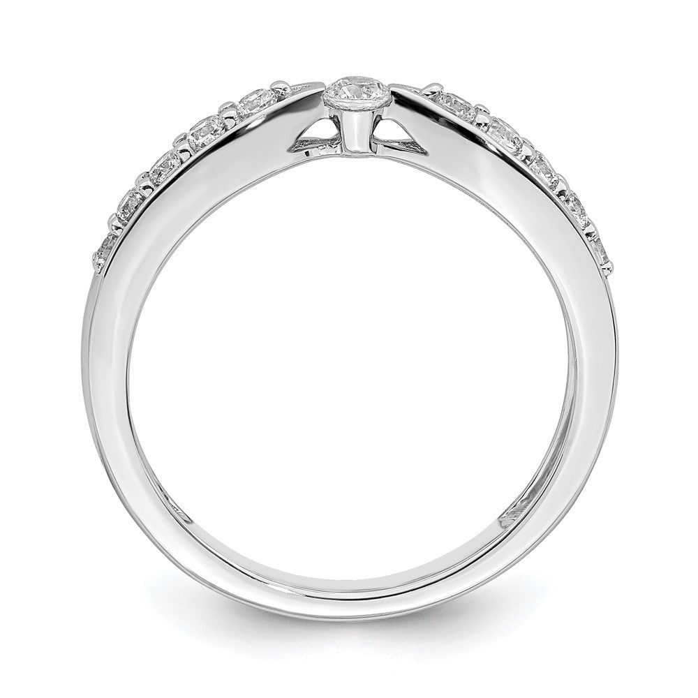 14K Weißgold Ring mit echten Diamanten