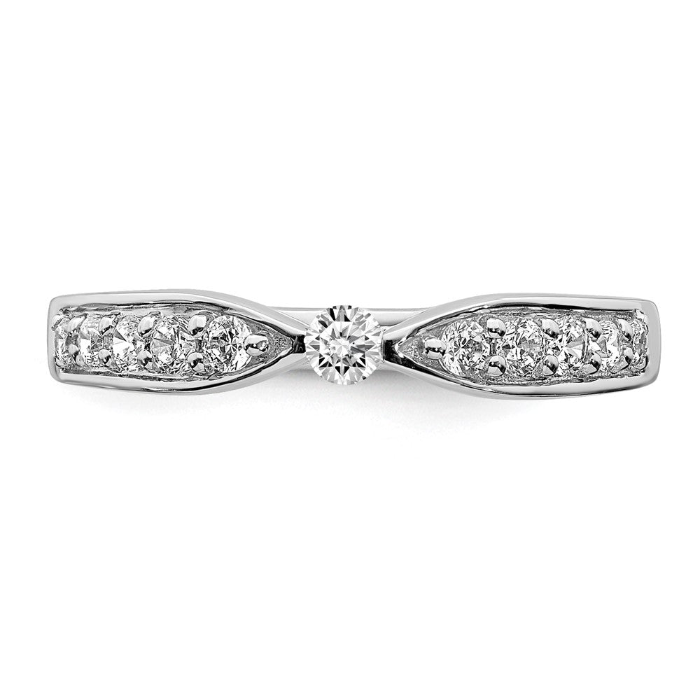 14K Weißgold Ring mit echten Diamanten