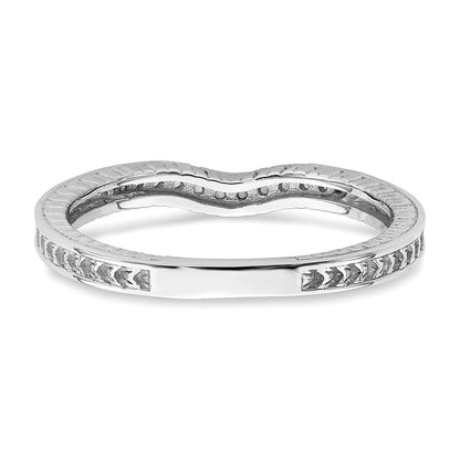 14K Weißgold Ring mit geschwungener Form und echten Diamanten
