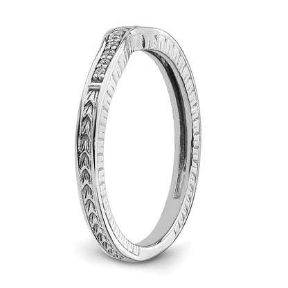 14K Weißgold Ring mit geschwungener Form und echten Diamanten