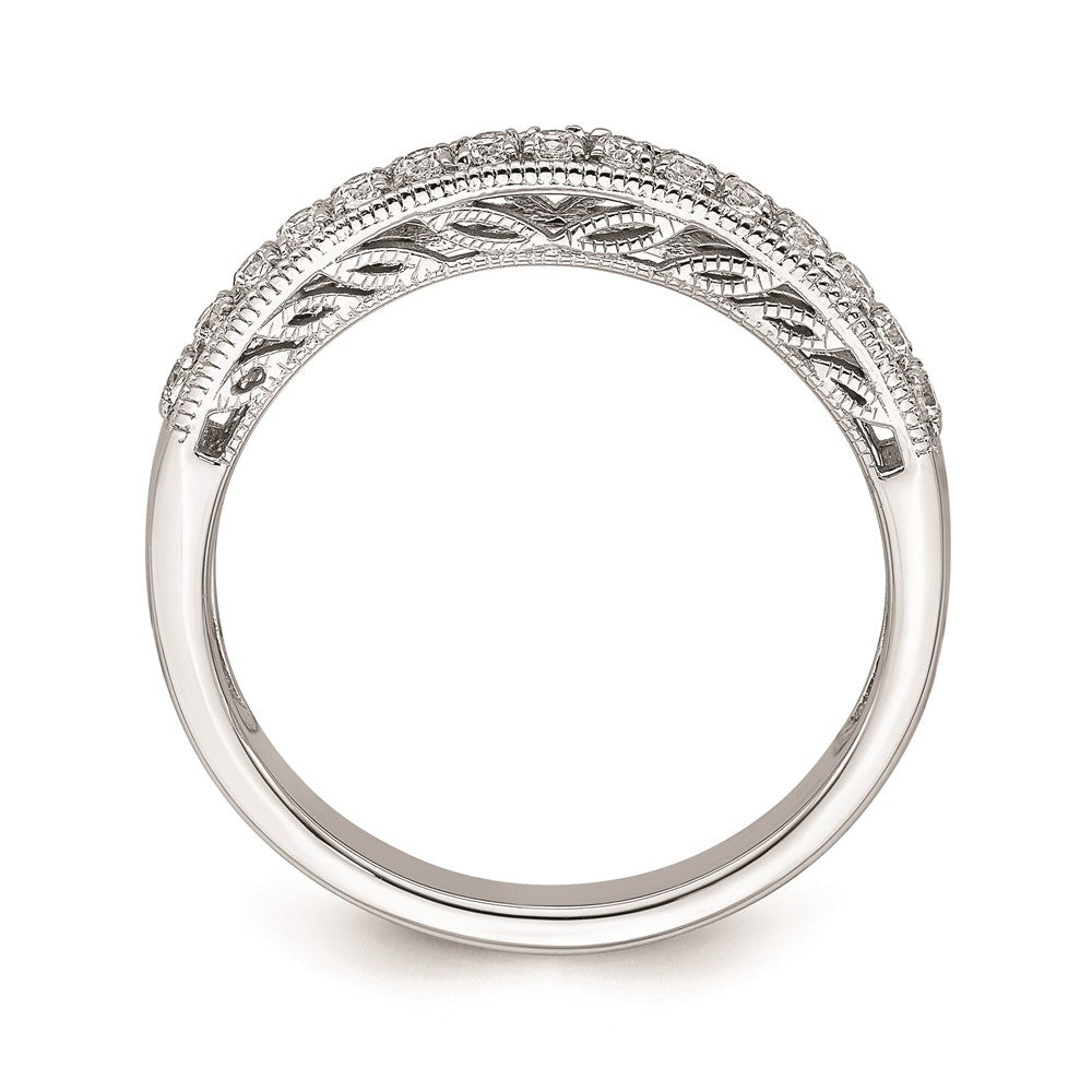 14K Weißgold Ring mit echten Diamanten