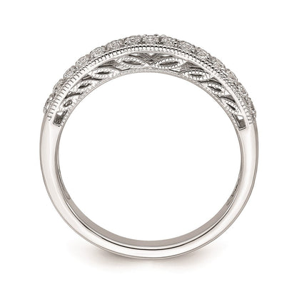 14K Weißgold Ring mit echten Diamanten