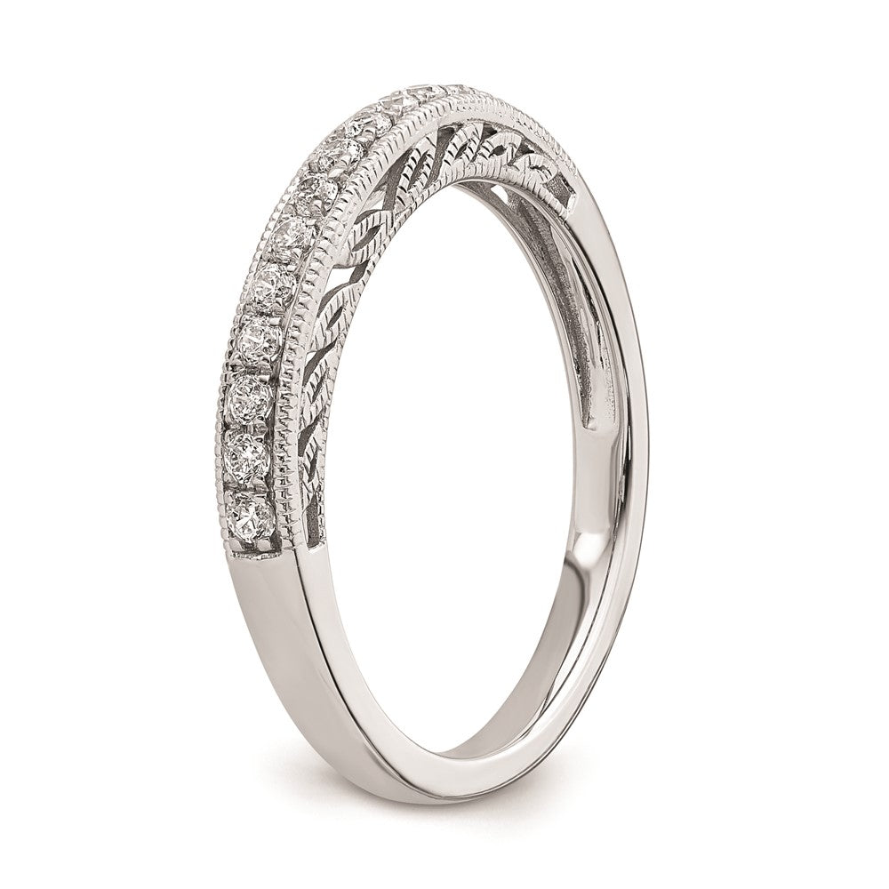 14K Weißgold Ring mit echten Diamanten