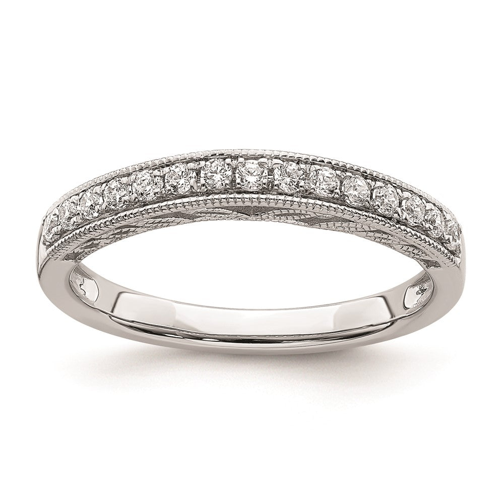 14K Weißgold Ring mit echten Diamanten