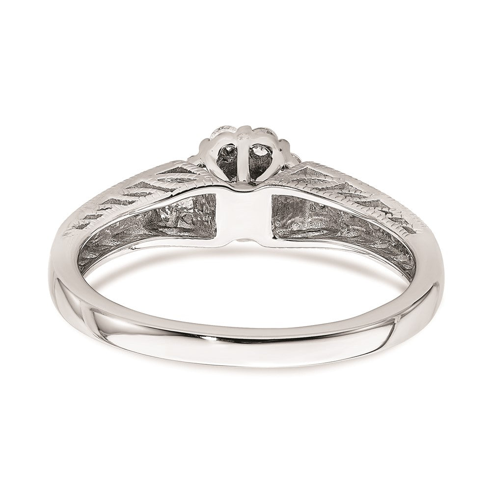 14K Weißgold Verlobungsring mit echten Diamanten