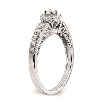 14K Weißgold Verlobungsring mit echten Diamanten