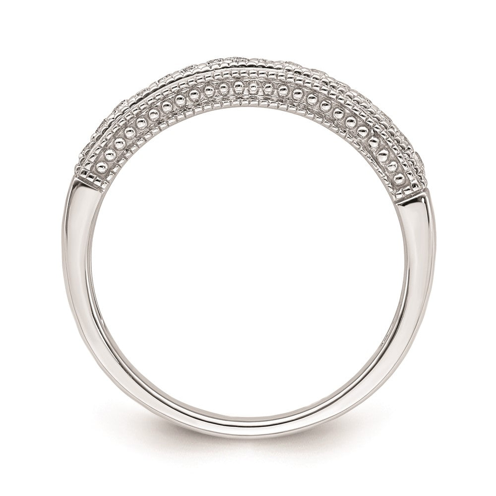 14K Weißgold Ring mit echten Diamanten