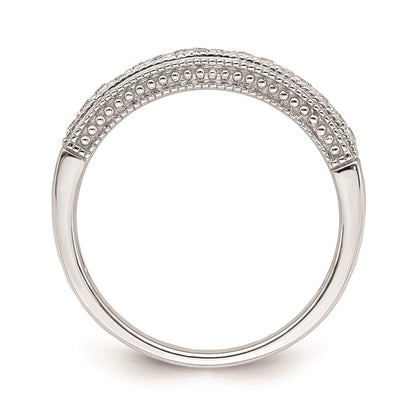 14K Weißgold Ring mit echten Diamanten