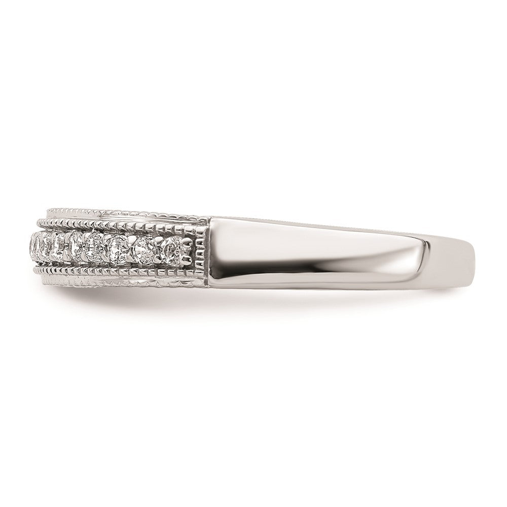 14K Weißgold Ring mit echten Diamanten