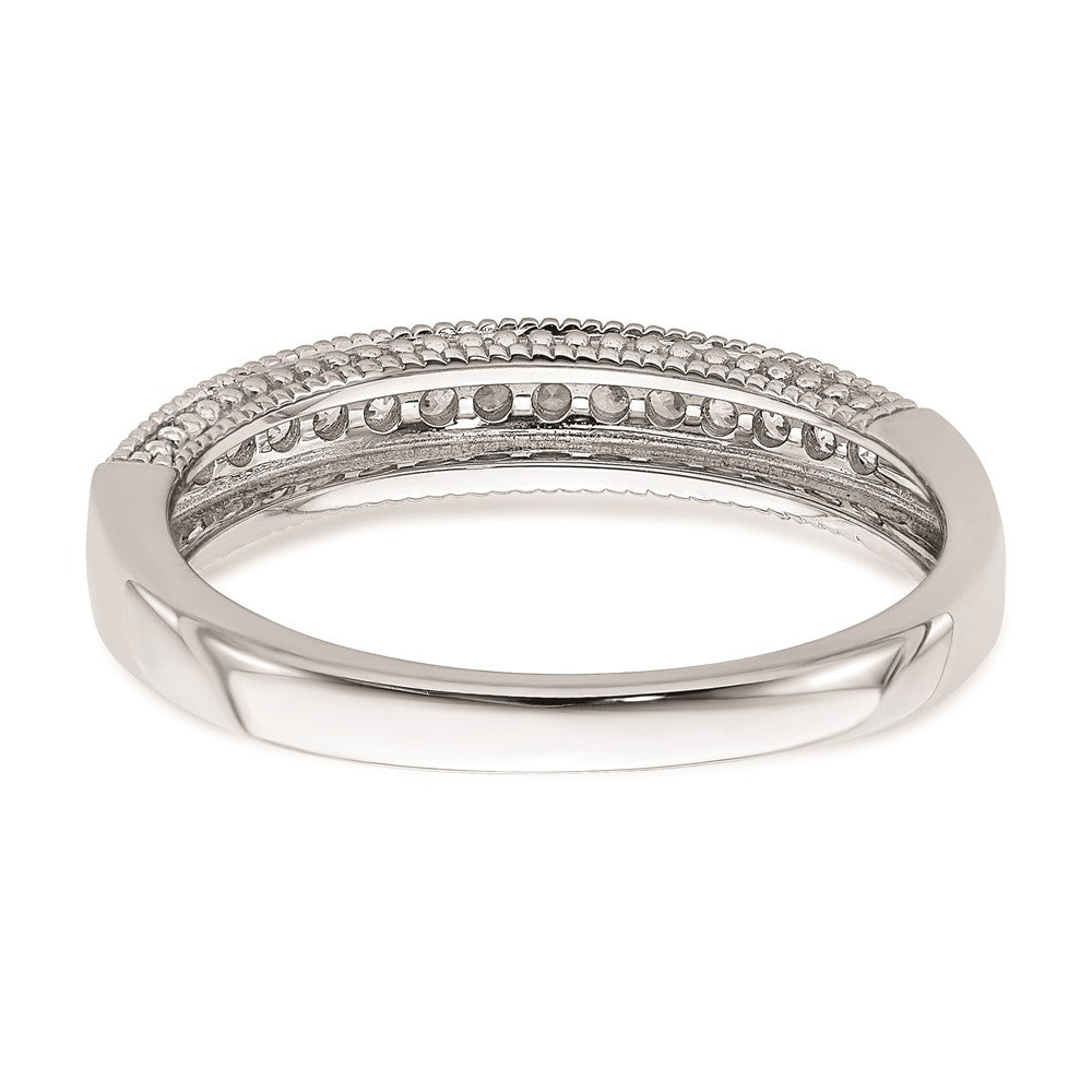 14K Weißgold Ring mit echten Diamanten