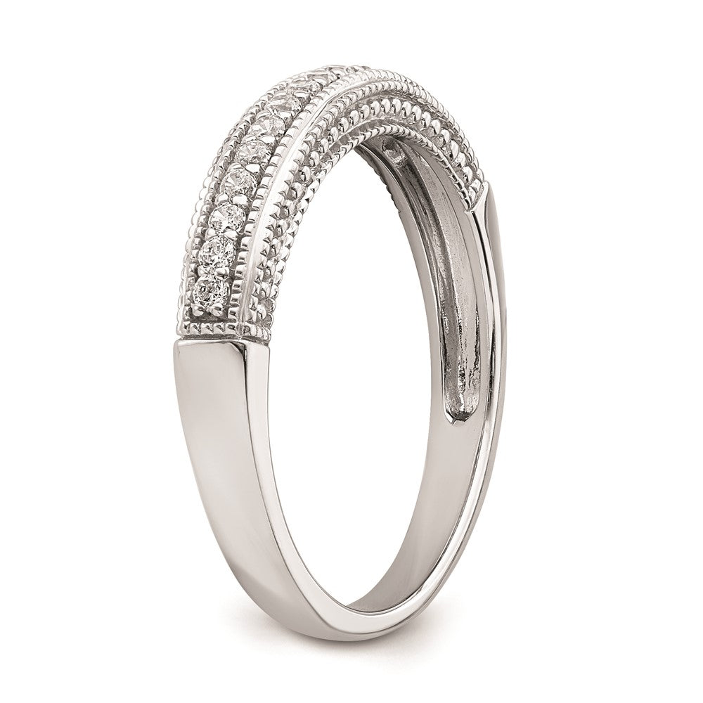 14K Weißgold Ring mit echten Diamanten
