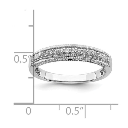 14K Weißgold Ring mit echten Diamanten