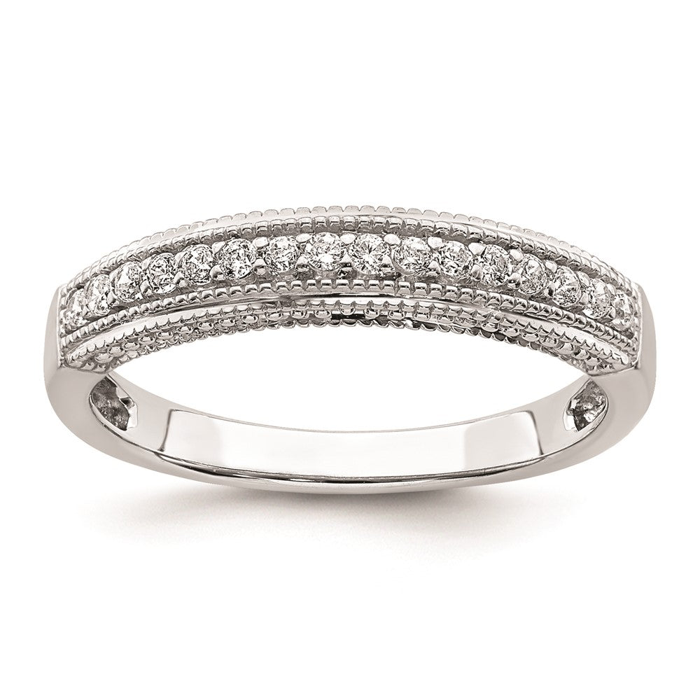 14K Weißgold Ring mit echten Diamanten