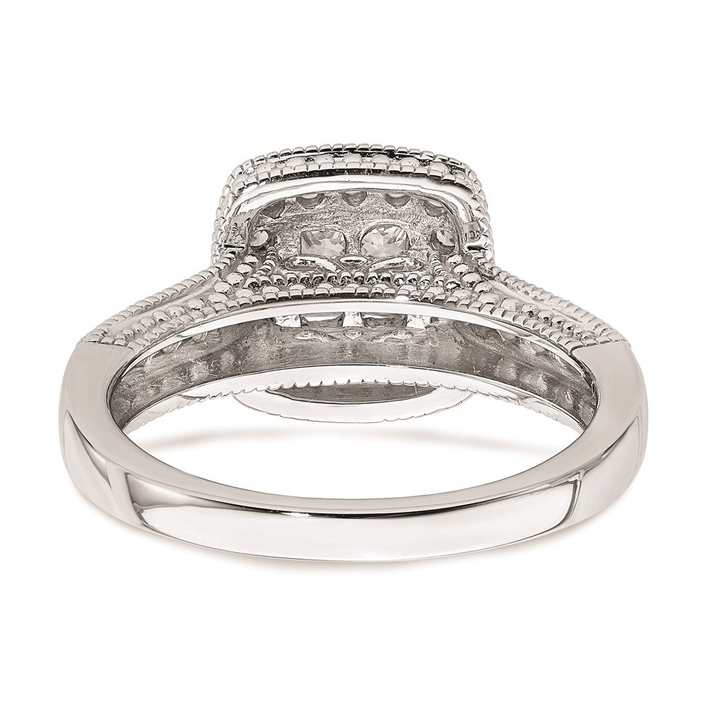 14K Weißgold Verlobungsring mit echten Diamanten