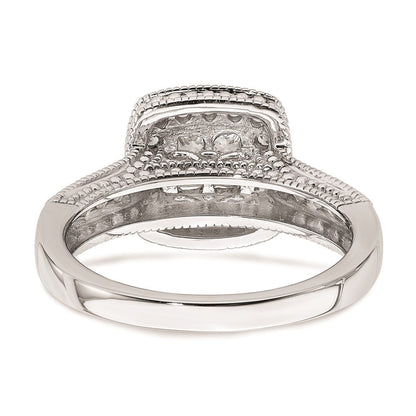14K Weißgold Verlobungsring mit echten Diamanten