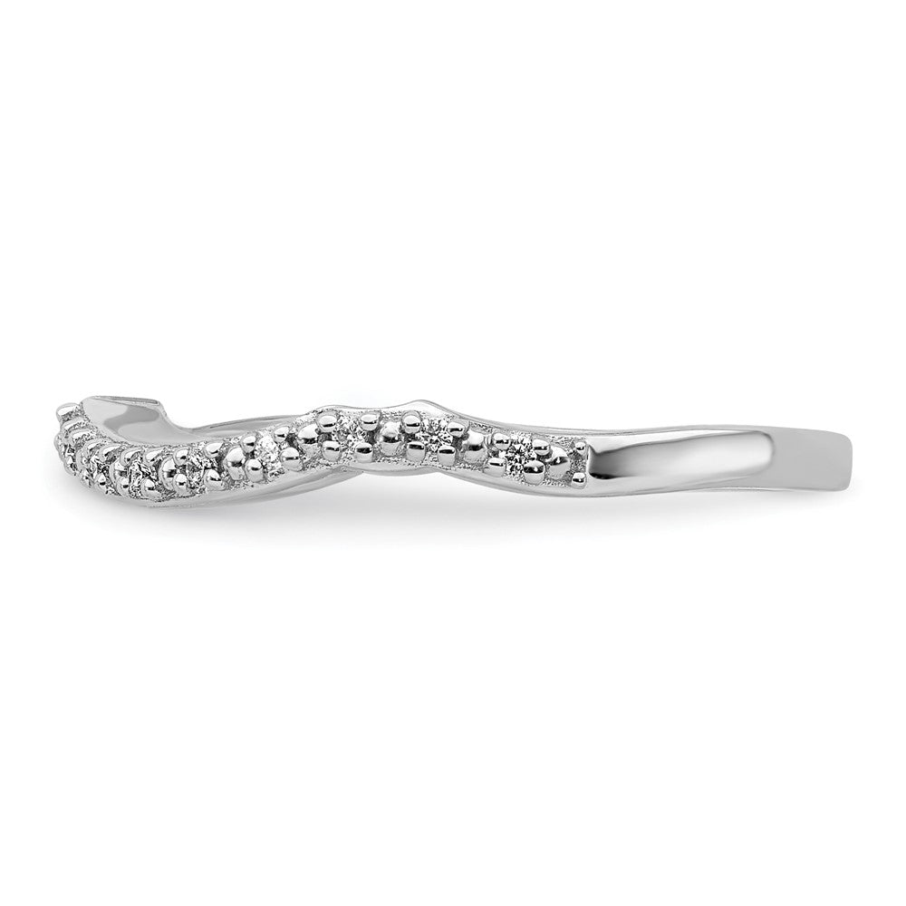 14K Weißgold Ring mit Konturschliff und echten Diamanten