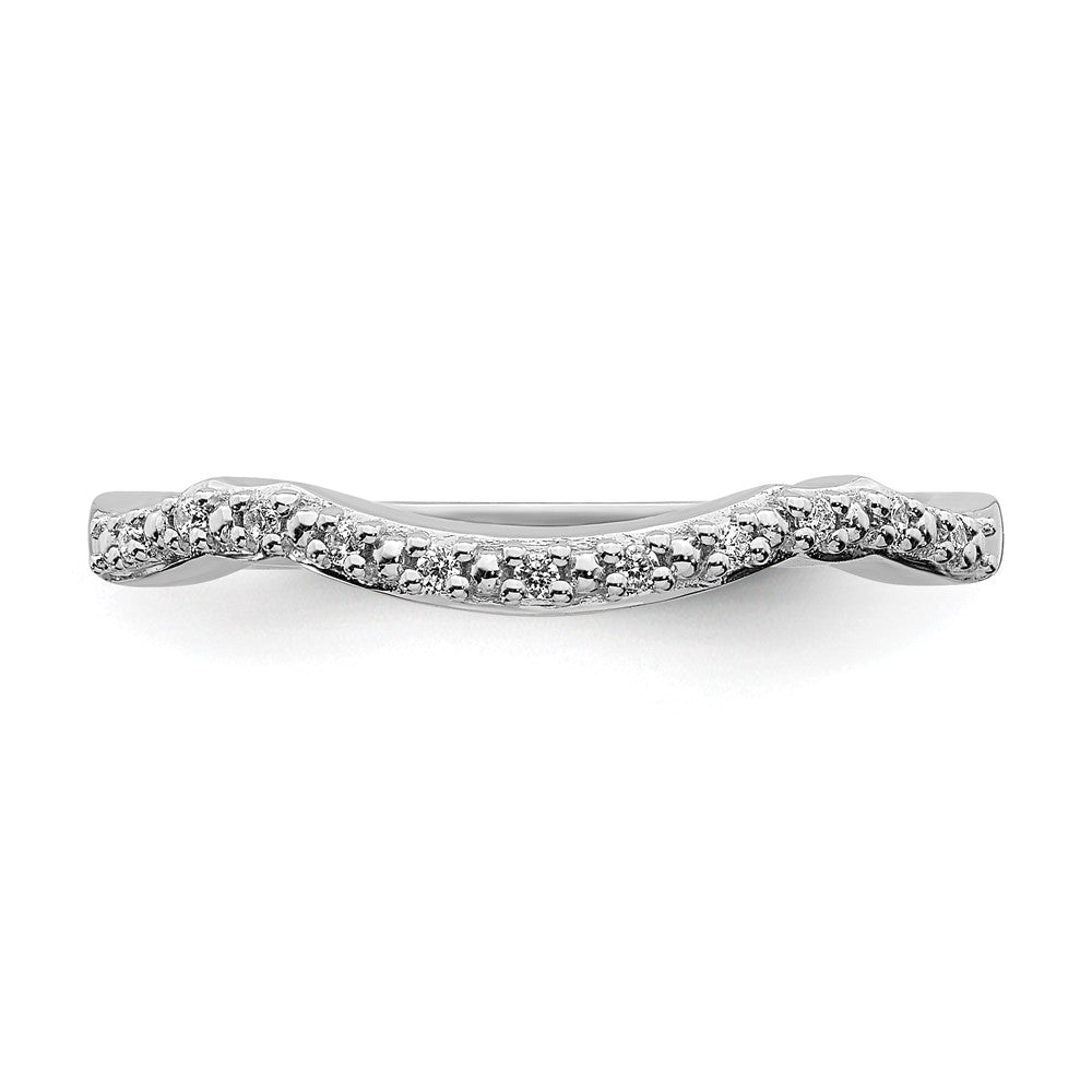 14K Weißgold Ring mit Konturschliff und echten Diamanten